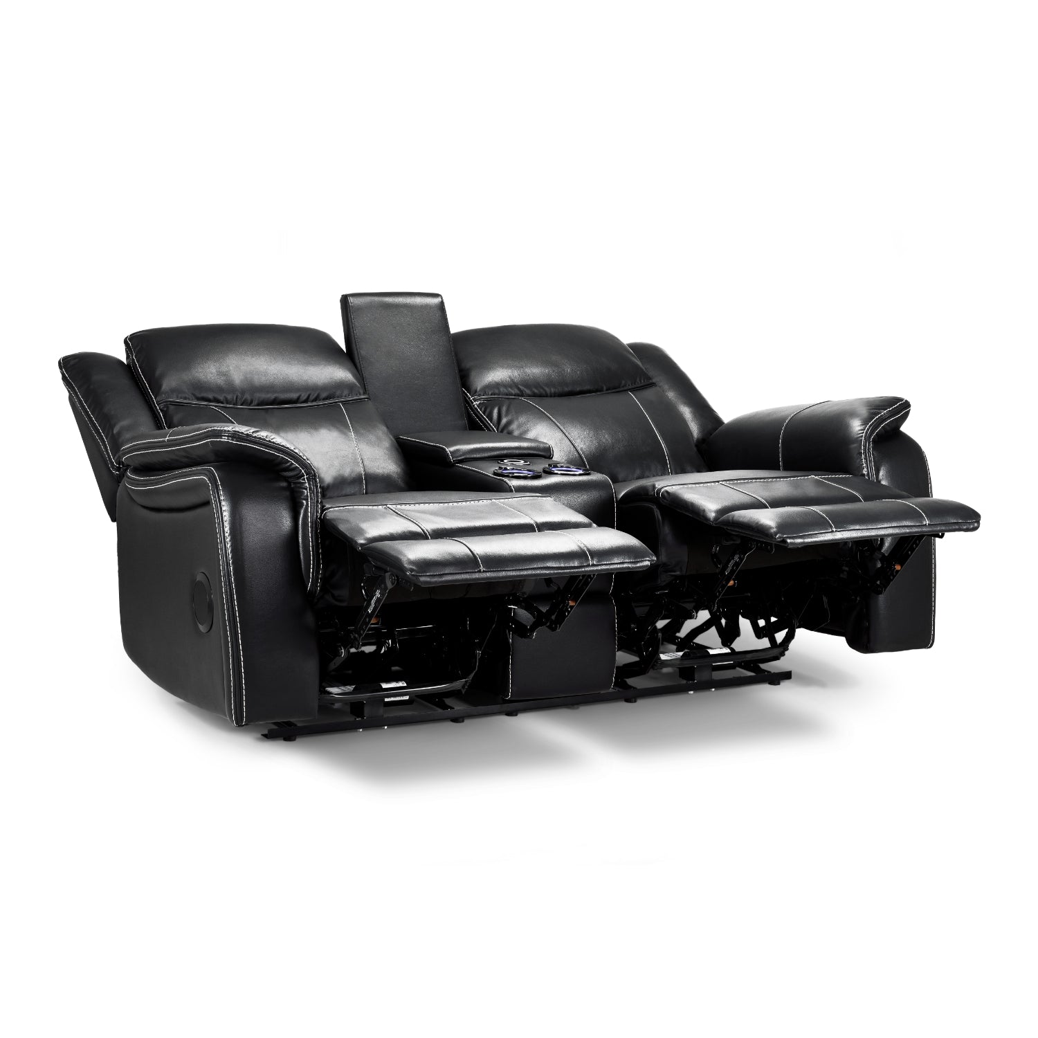 Galaxy Tech Electric Recliner 3+2+1 Sofa Set In Black