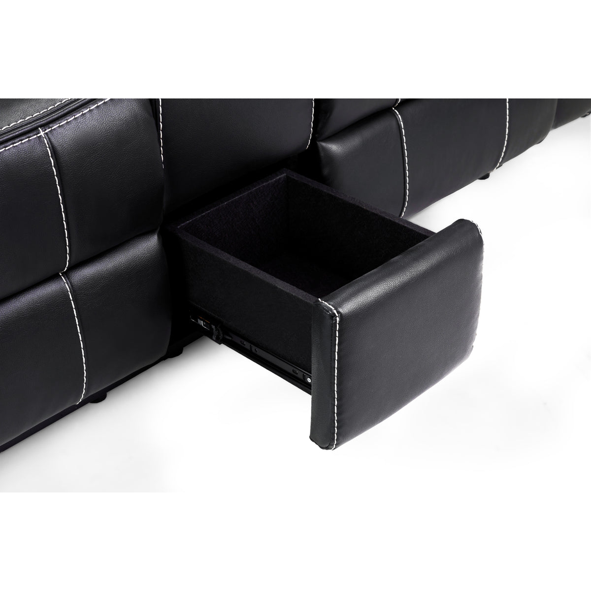 Galaxy Tech Electric Recliner 3+2+1 Sofa Set In Black