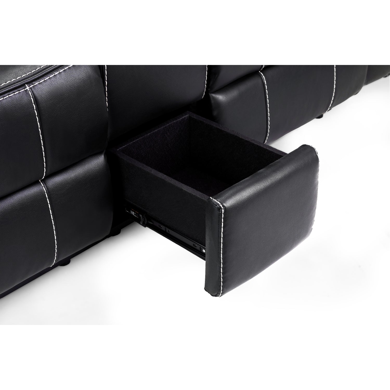 Galaxy Tech Electric Recliner 3+2+1 Sofa Set In Black