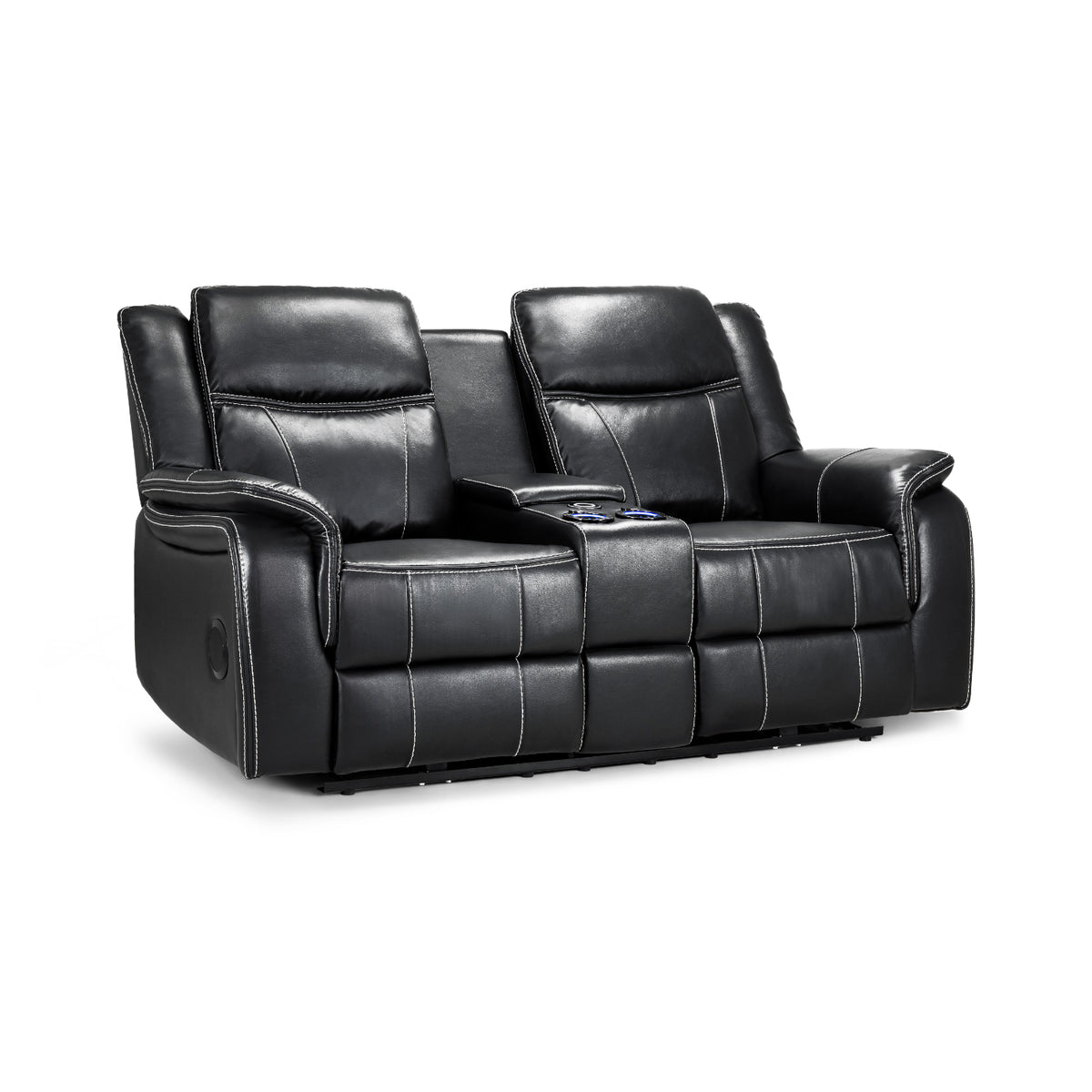 Galaxy Tech Electric Recliner 3+2+1 Sofa Set In Black