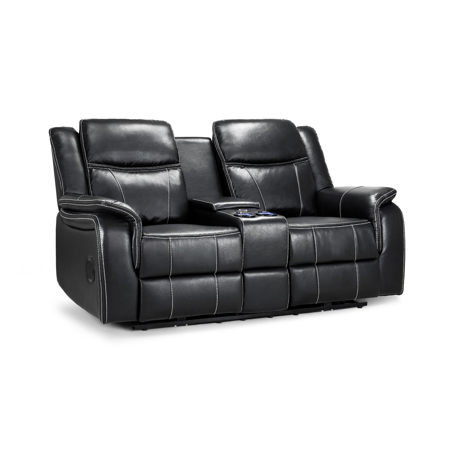 Galaxy Tech Electric Recliner 3+2+1 Sofa Set In Black