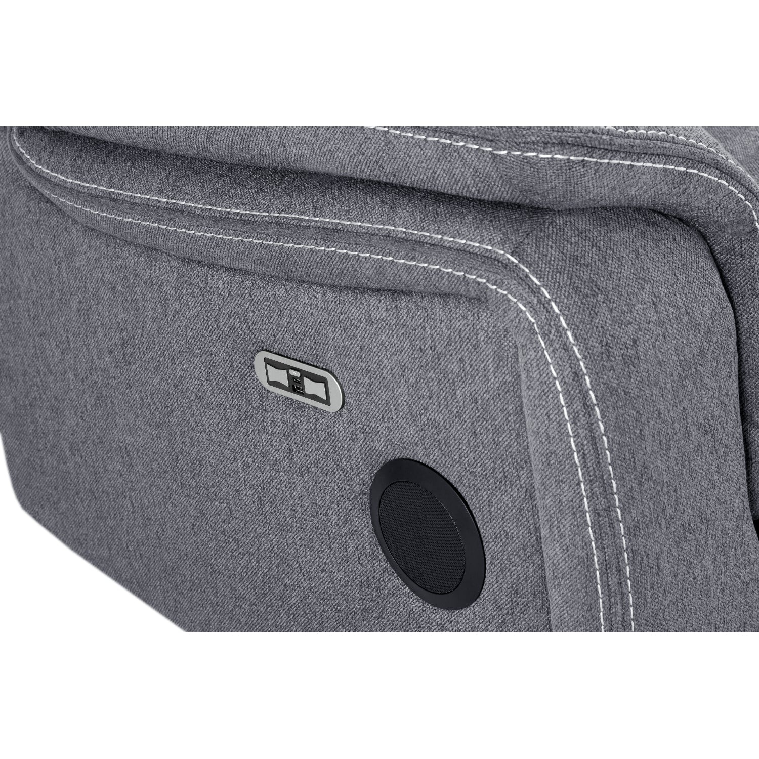 Galaxy Tech Electric Recliner Fabric 3+1+1 Sofa Set In Grey
