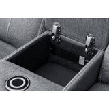 Galaxy Tech Electric Recliner Fabric 3+1+1 Sofa Set In Grey