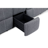 Galaxy Tech Electric Recliner Fabric 3+1+1 Sofa Set In Grey