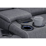 Galaxy Tech Electric Recliner Fabric 3+1+1 Sofa Set In Grey