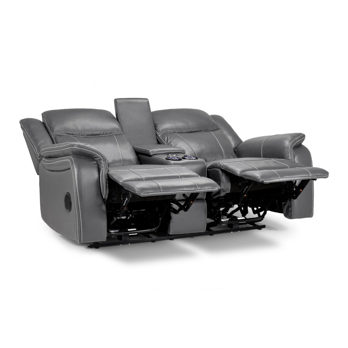 Galaxy Tech Electric Recliner 3+2+1  Leather Sofa Set In Grey