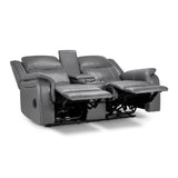 Galaxy Tech Electric Recliner 3+2+1  Leather Sofa Set In Grey