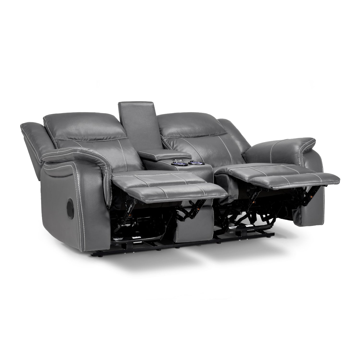 Galaxy Tech Electric Recliner 3+2+1  Leather Sofa Set In Grey