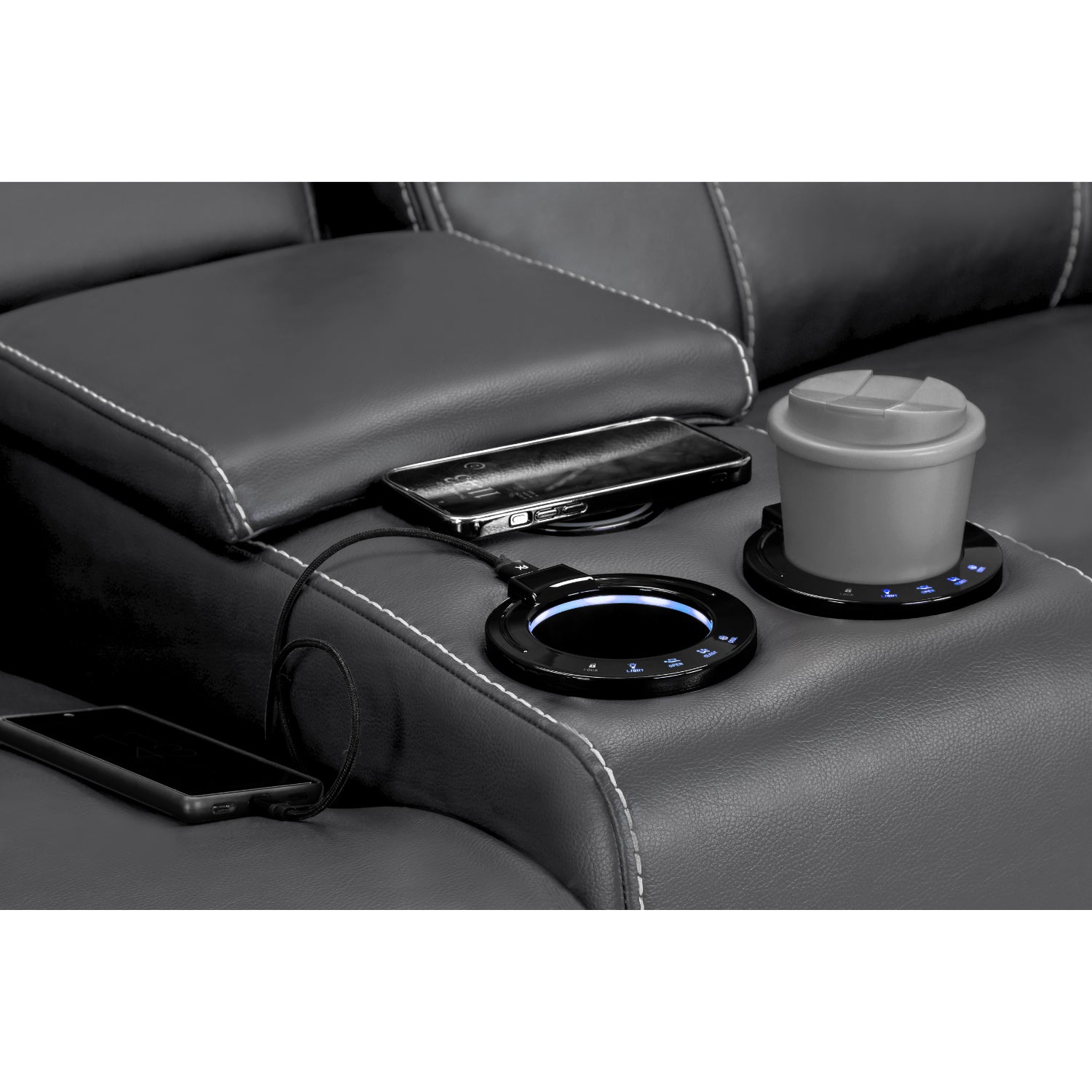 Galaxy Tech Electric Recliner 3+1+1 Sofa Set In Grey
