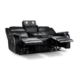 Galaxy Tech Electric Recliner 3+2+1 Sofa Set In Black