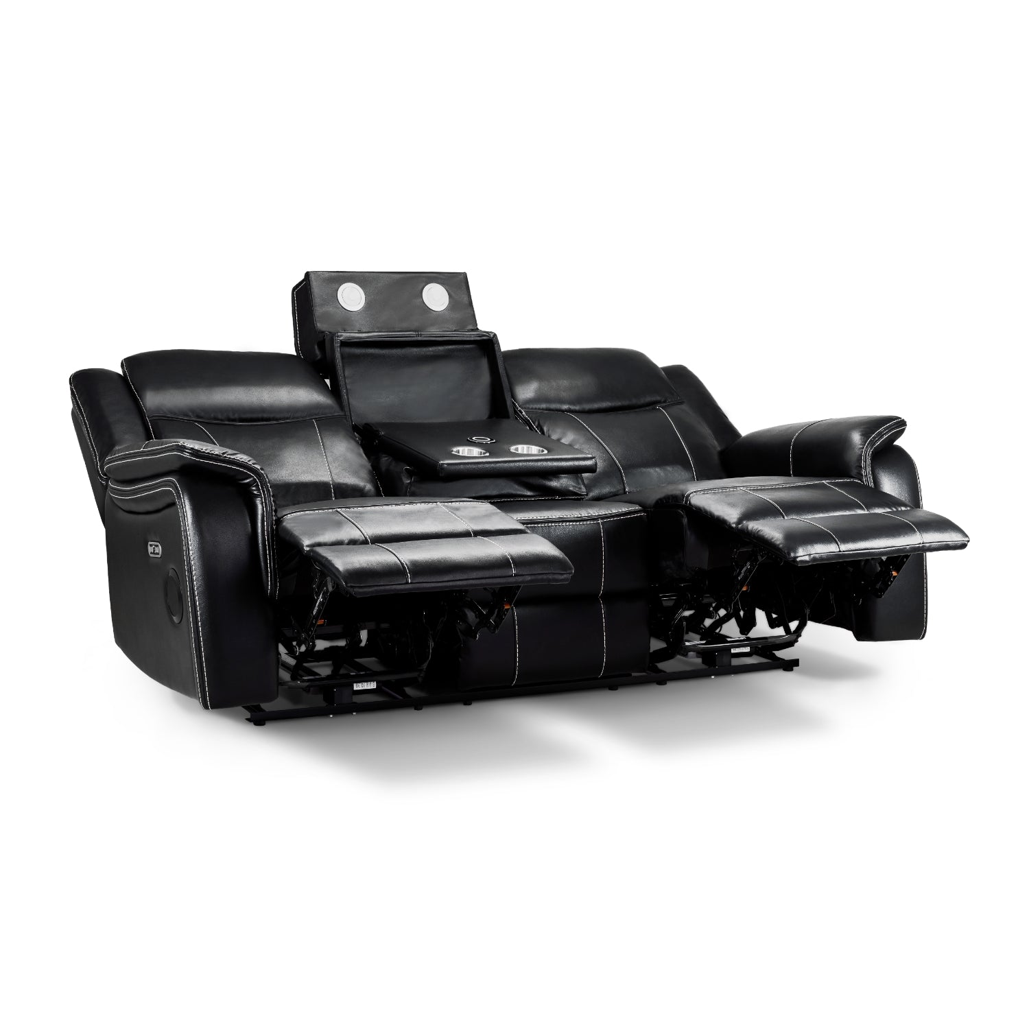 Galaxy Tech Electric Recliner 3+1+1  Sofa Set In Black