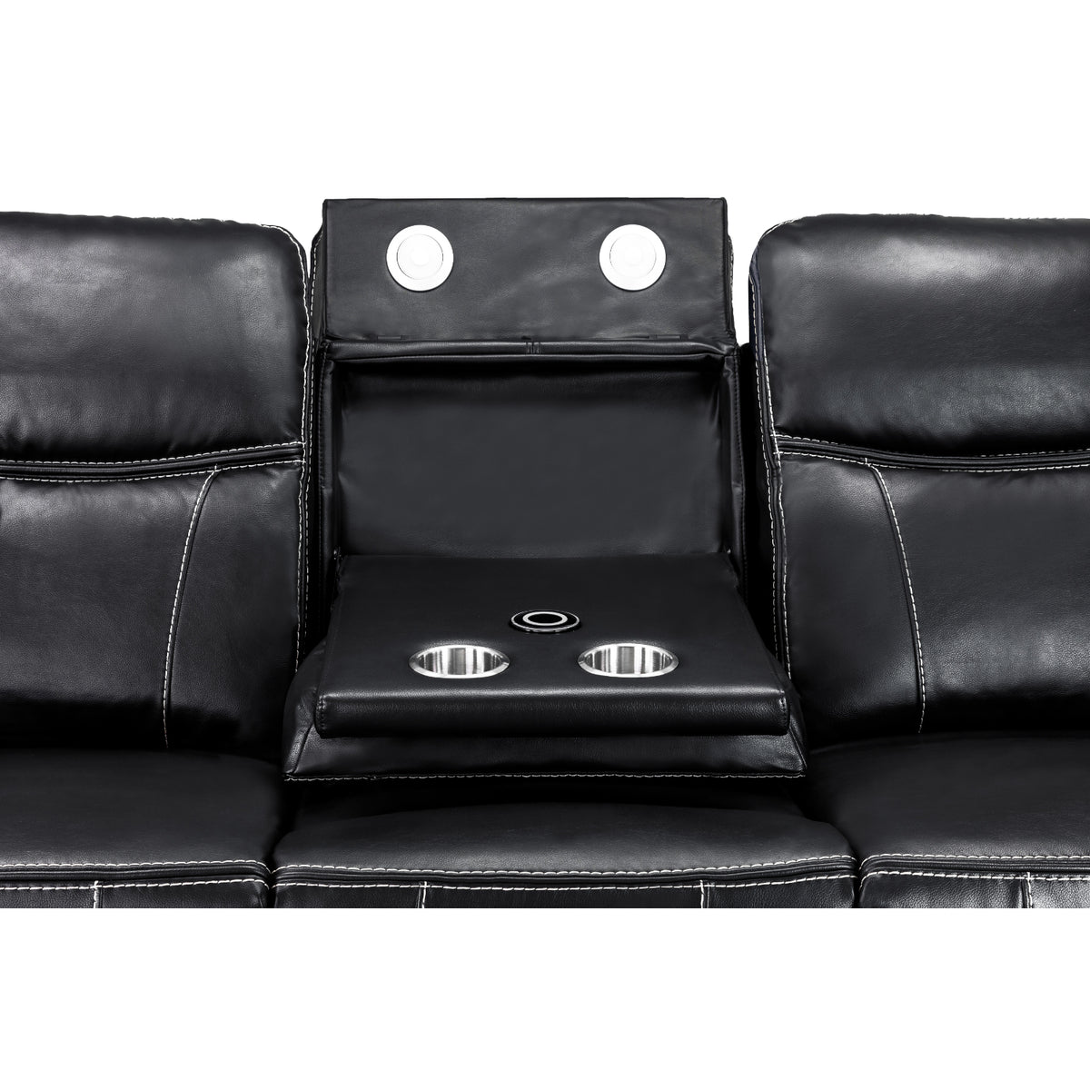 Galaxy Tech Electric Recliner 3+2 Sofa Set in  Black