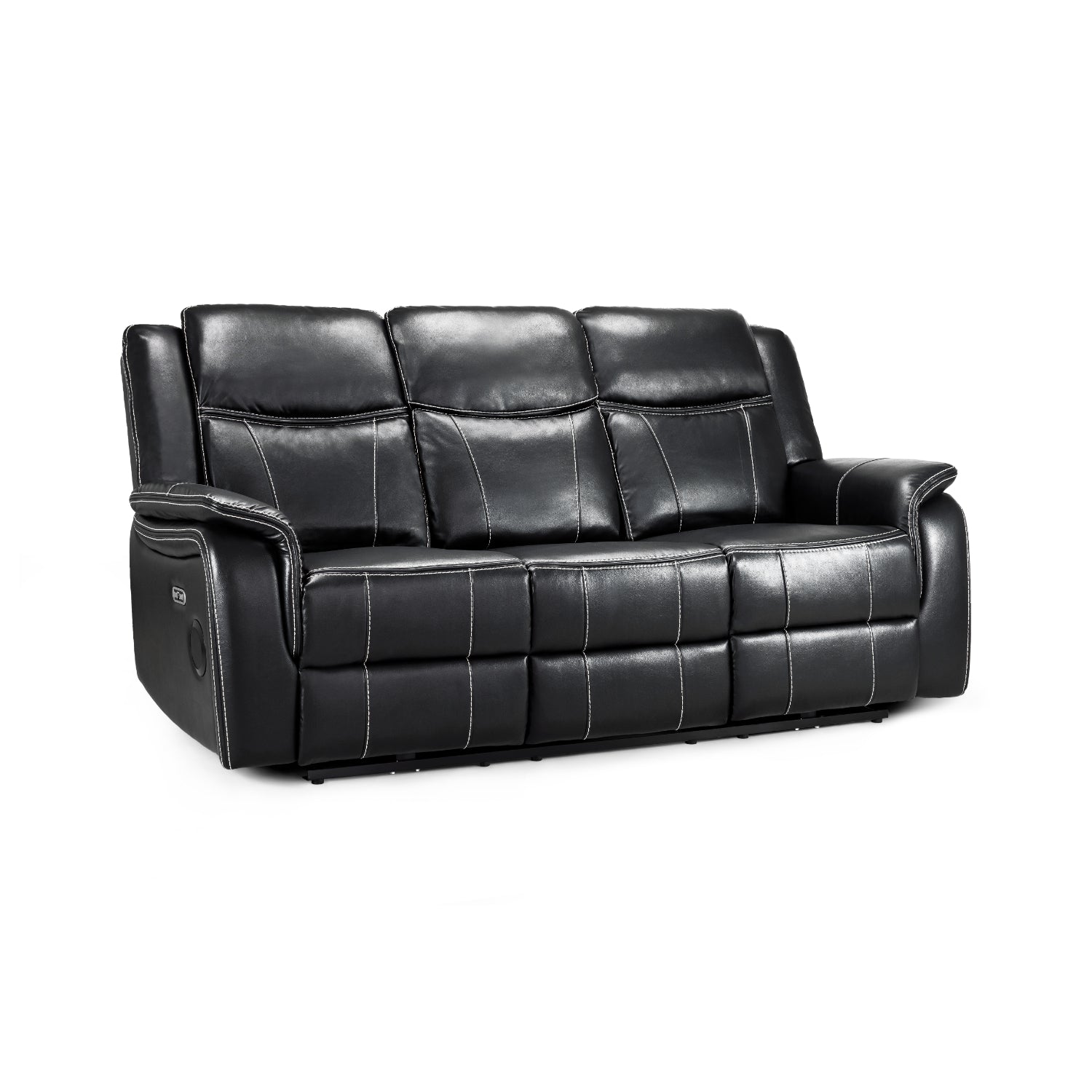 Galaxy Tech Electric Recliner 3+1+1  Sofa Set In Black