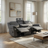 Galaxy Tech Electric Recliner 3+2  Sofa Set in Grey Fabric