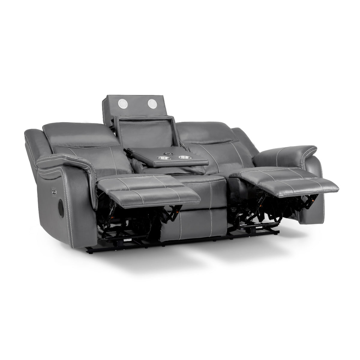 Galaxy Tech Electric Recliner 3+2+1  Leather Sofa Set In Grey