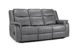 Galaxy Teach Electric Recliner 3 Seater Leather in Grey