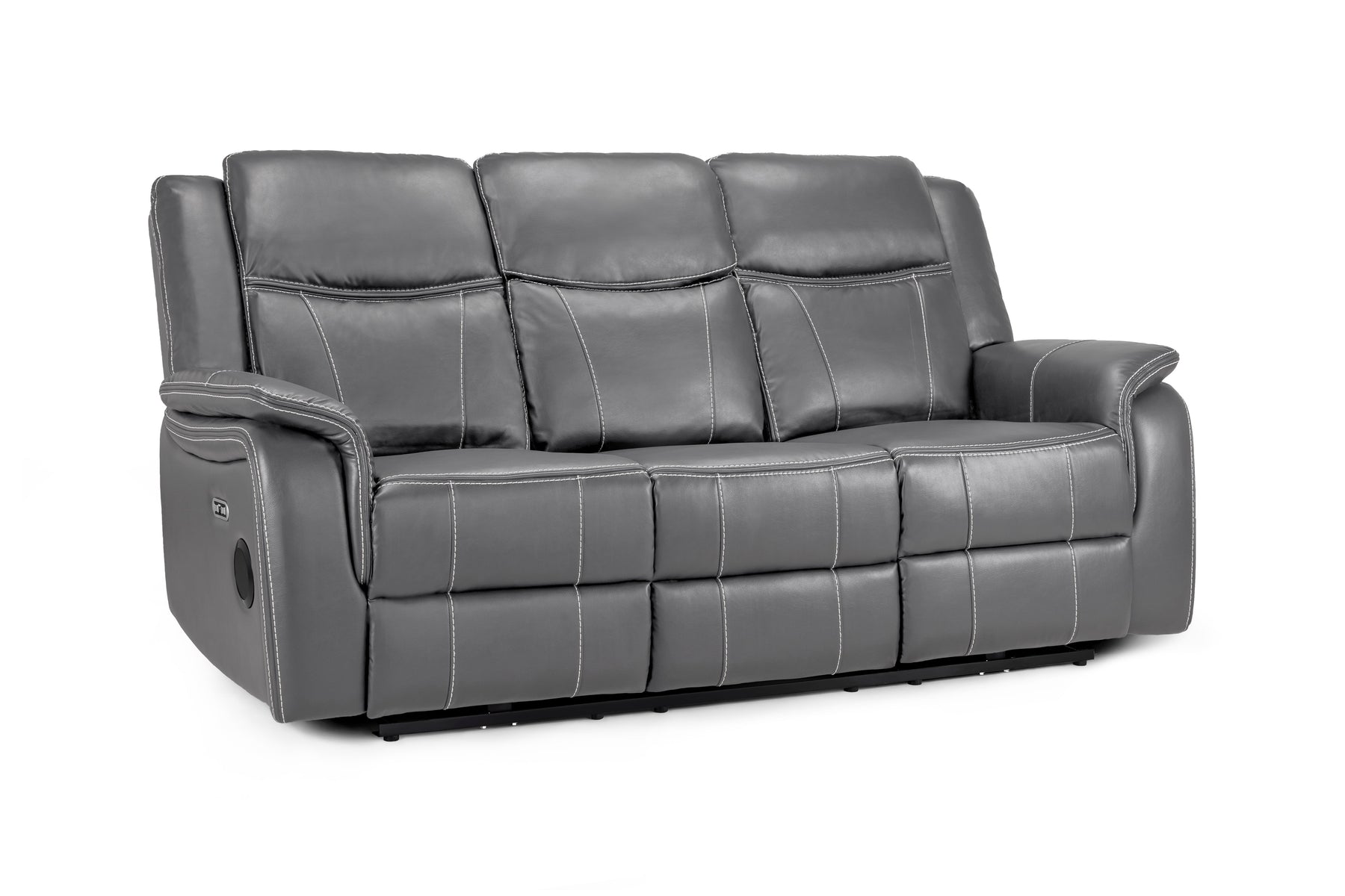 Galaxy Teach Electric Recliner 3 Seater Leather in Grey