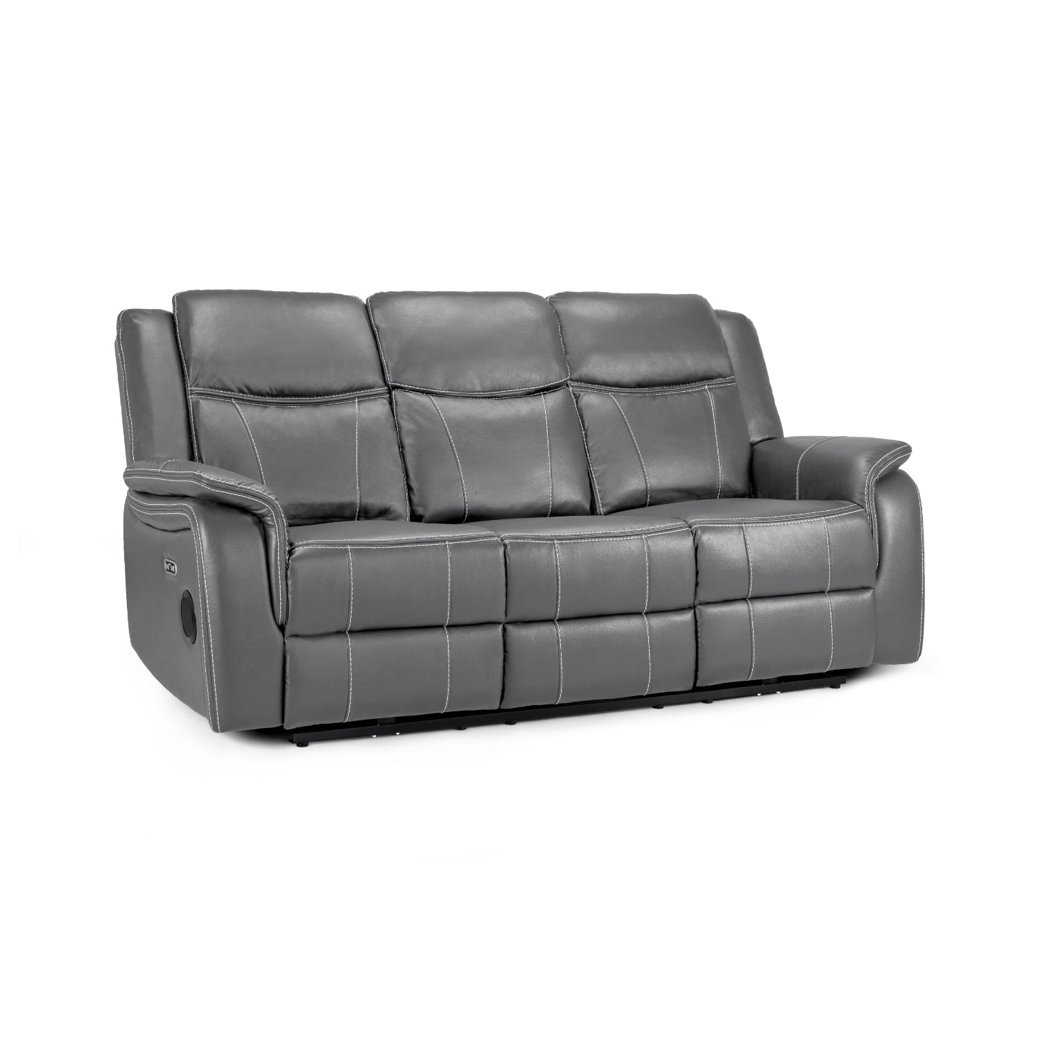 Galaxy Tech Electric Recliner 3+2+1  Leather Sofa Set In Grey