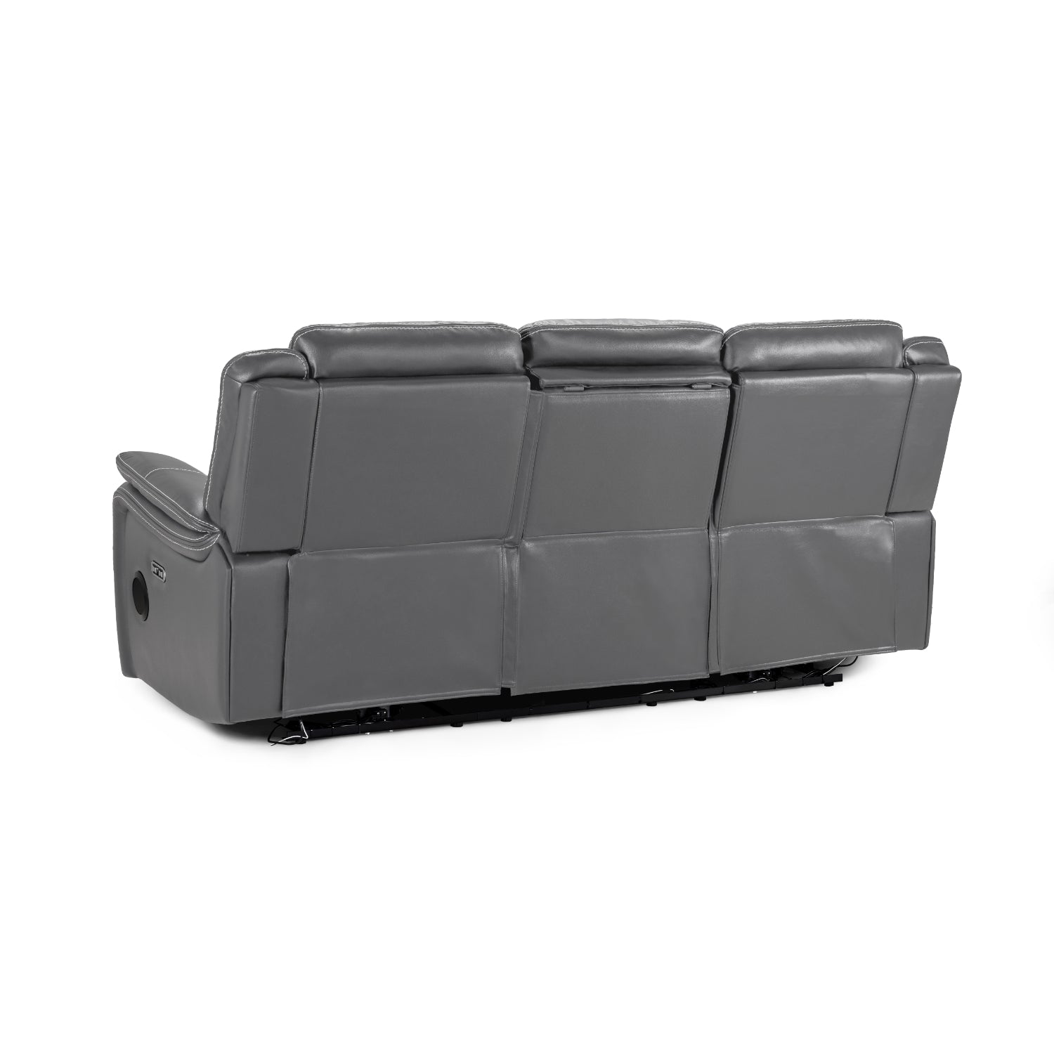 Galaxy Tech Electric Recliner 3+2+1  Leather Sofa Set In Grey