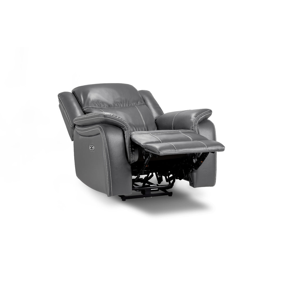 Galaxy Tech Electric Recliner 3+2+1  Leather Sofa Set In Grey