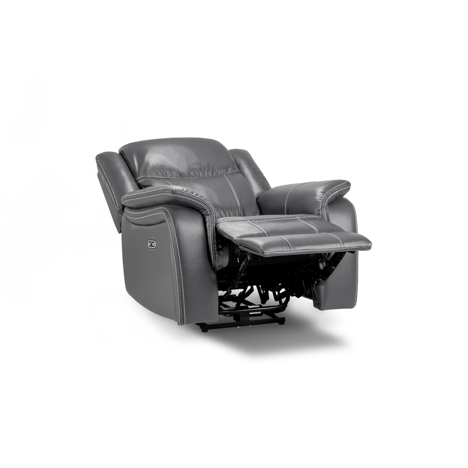 Galaxy Tech Electric Recliner 3+2+1  Leather Sofa Set In Grey