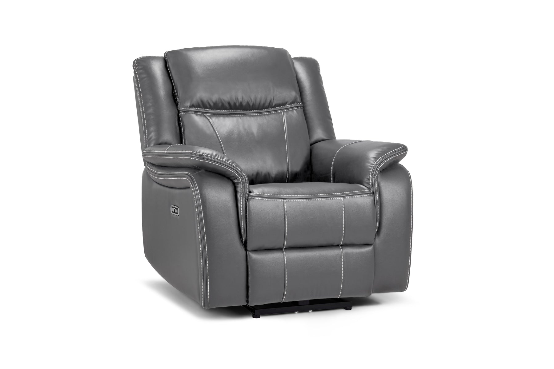 Galaxy Tech Electric Recliner Armchair Leather in  Grey