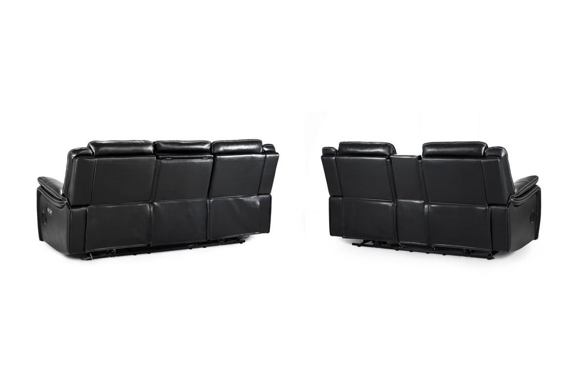 Galaxy Tech Electric Recliner 3+2 Sofa Set in  Black