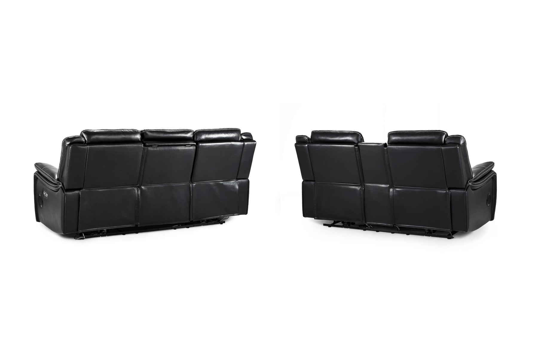 Galaxy Tech Electric Recliner 3+2 Sofa Set in  Black