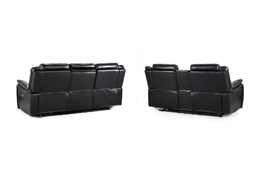 Kirkby Black Faux Leather 3+2 Electric Recliner Sofa Set - image 4