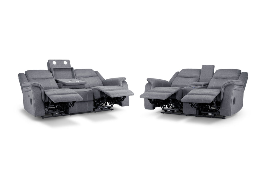 Kirkby Grey Fabric 3+2 Electric Recliner Sofa Set - image 5