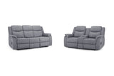 Galaxy Tech Electric Recliner 3+2  Sofa Set in Grey Fabric