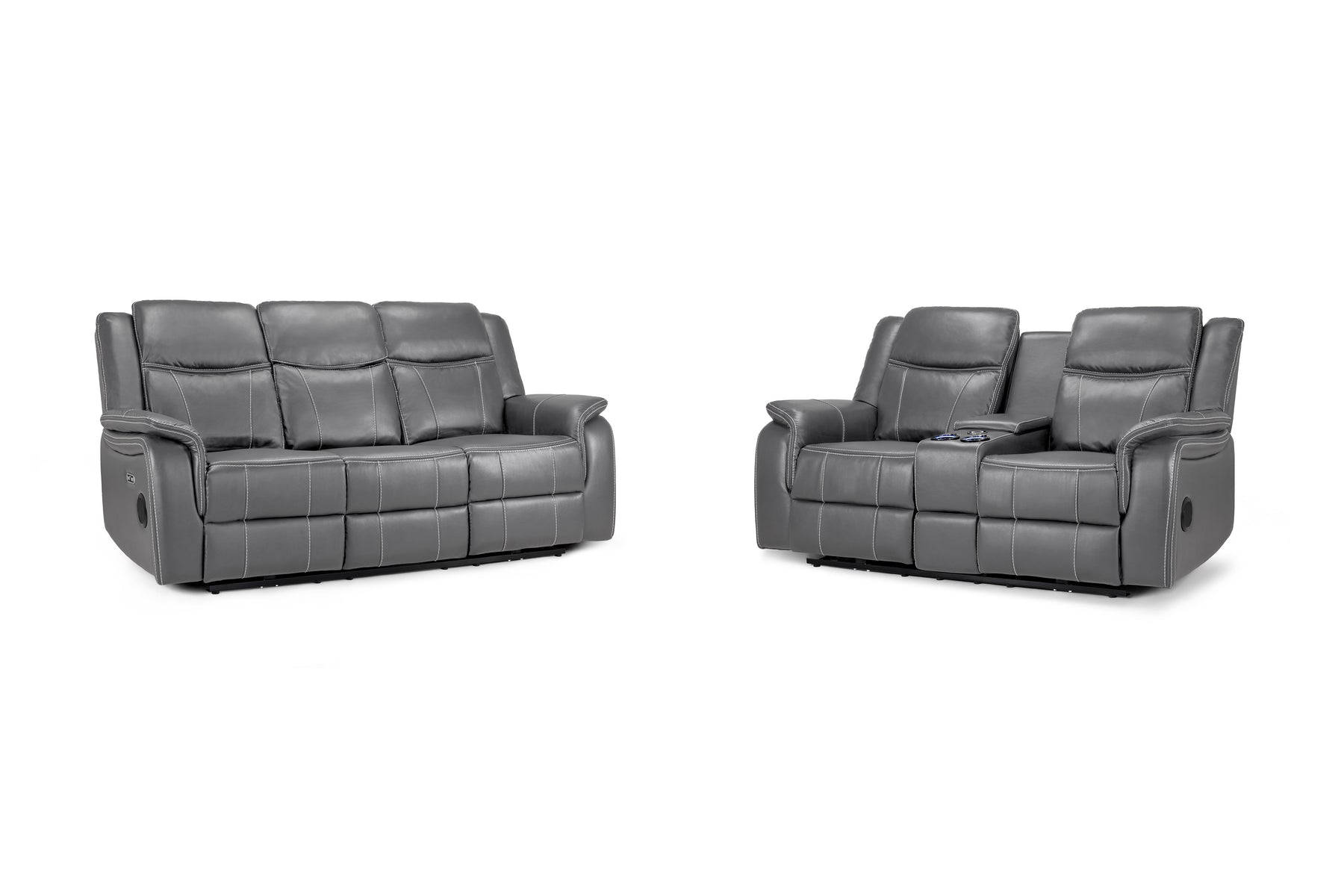 Galaxy Tech Electric Recliner Sofa 3+2 Set In Grey