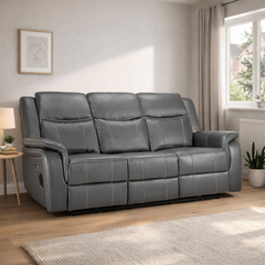 Galaxy Tech Recliner Leather 3 Seater