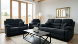 Stanley Manual Recliner Sofa 3+2+1 In  Black