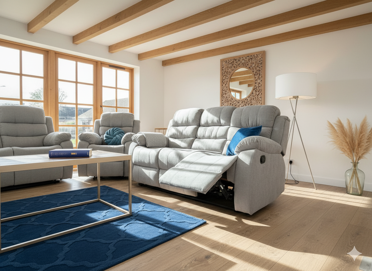 Stanley Manual Recliner Sofa3+2+1 In  Grey