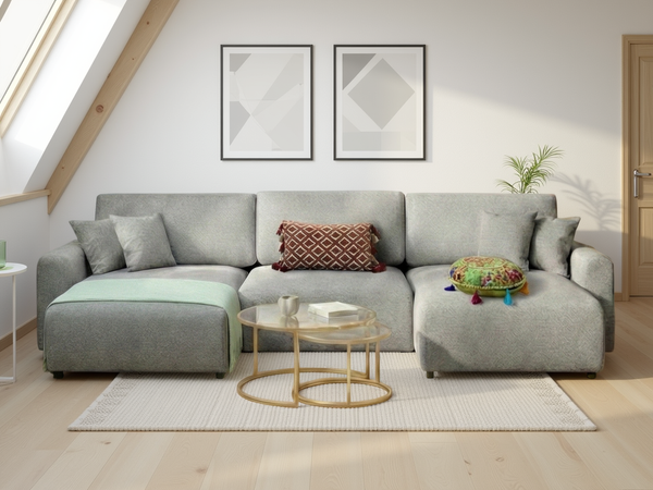 Luma Sofa U Shape Corner In Grey