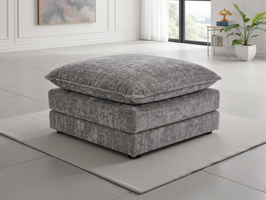 Hartfield Grey Chenille Footstool