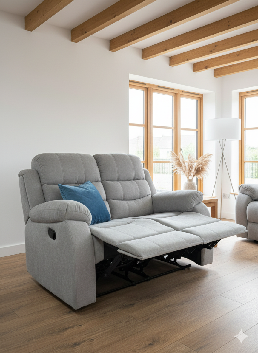 Stanley Manual Recliner Sofa3+2+1 In  Grey