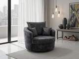 Serena Sofa Swivel Chair in Black