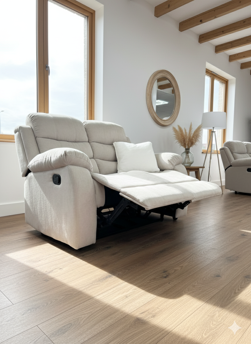 Stanley Manual Recliner Sofa 3+2+1 in  Beige