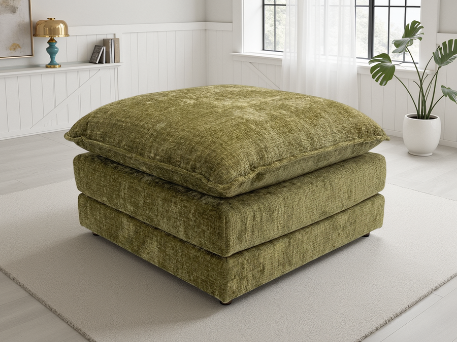 Hartfield Olive Chenille Footstool