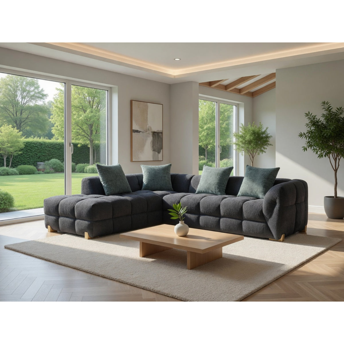 Genoa Sofa Left Hand In Charcoal