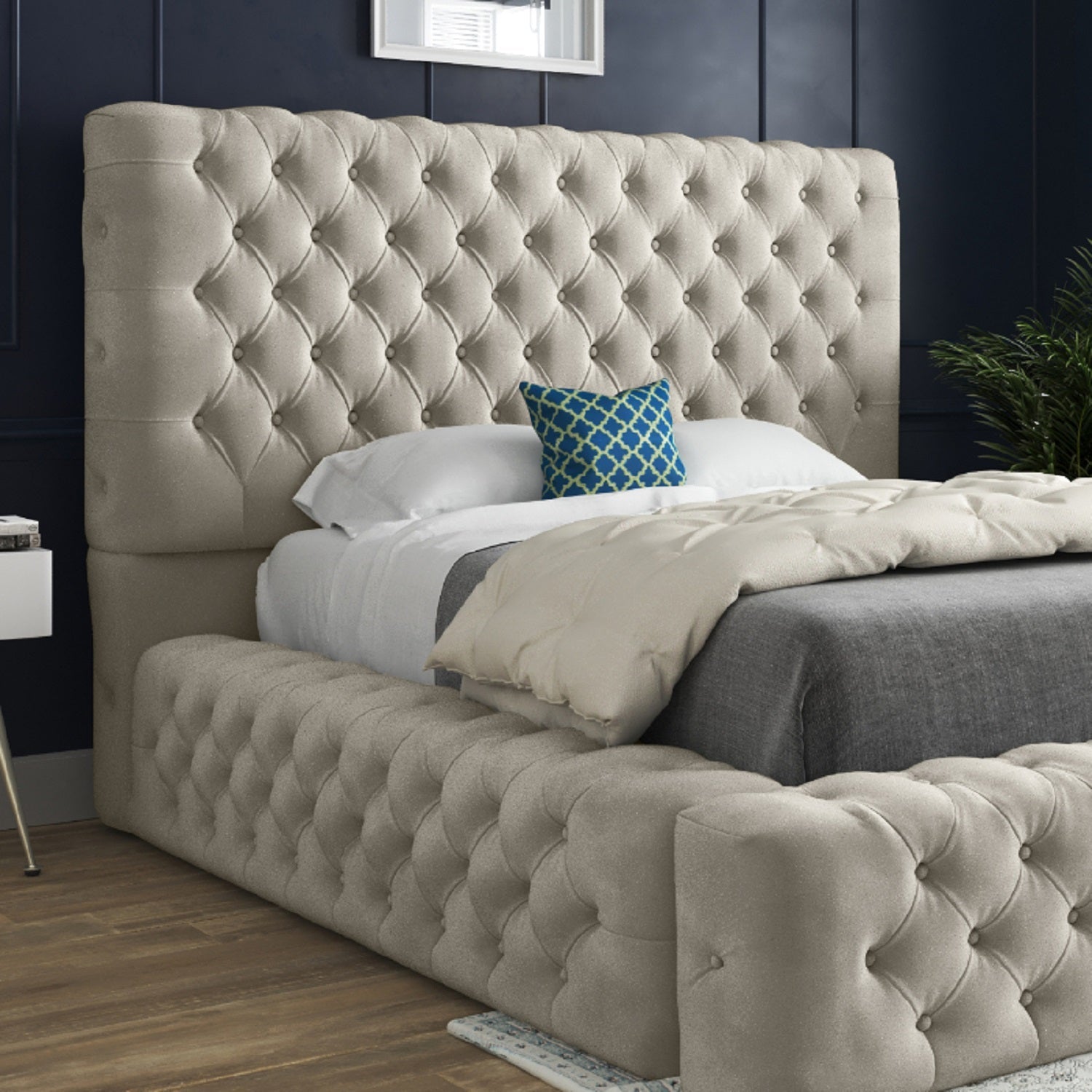 Grand Milan Pleated Upholstery Bed Frame
