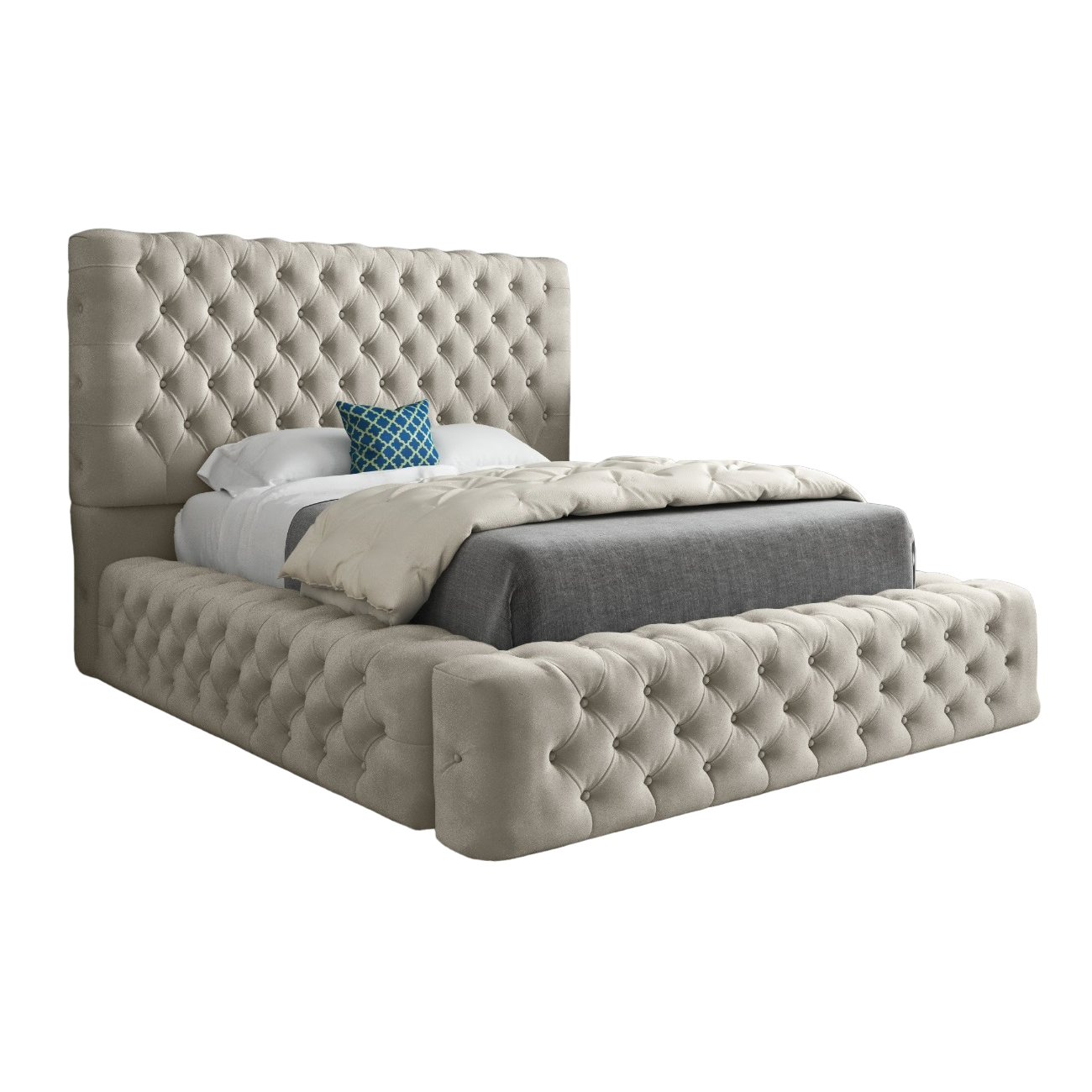 Grand Milan Pleated Upholstery Bed Frame