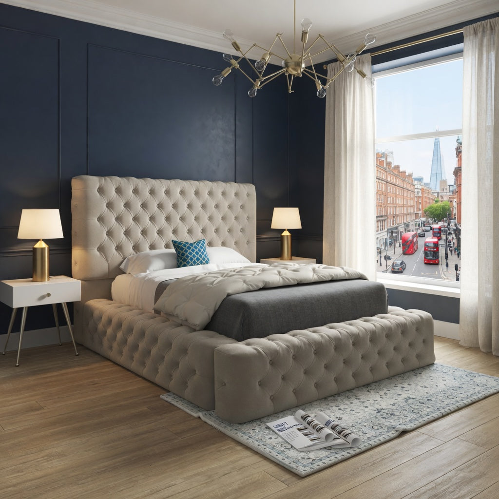 Dreamscape Pleated Upholstery Designer Bed Frame