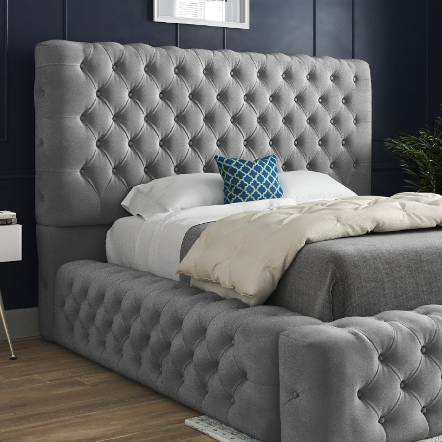 Grand Milan Pleated Upholstery Bed Frame