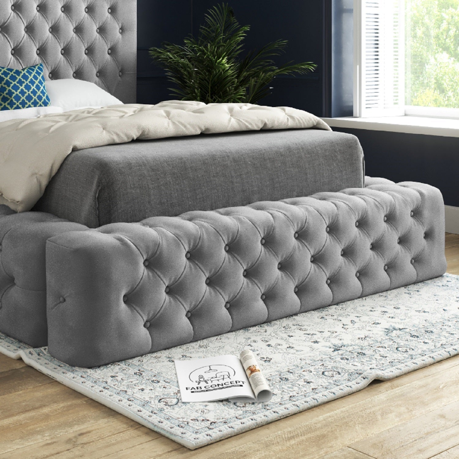 Grand Milan Pleated Upholstery Bed Frame