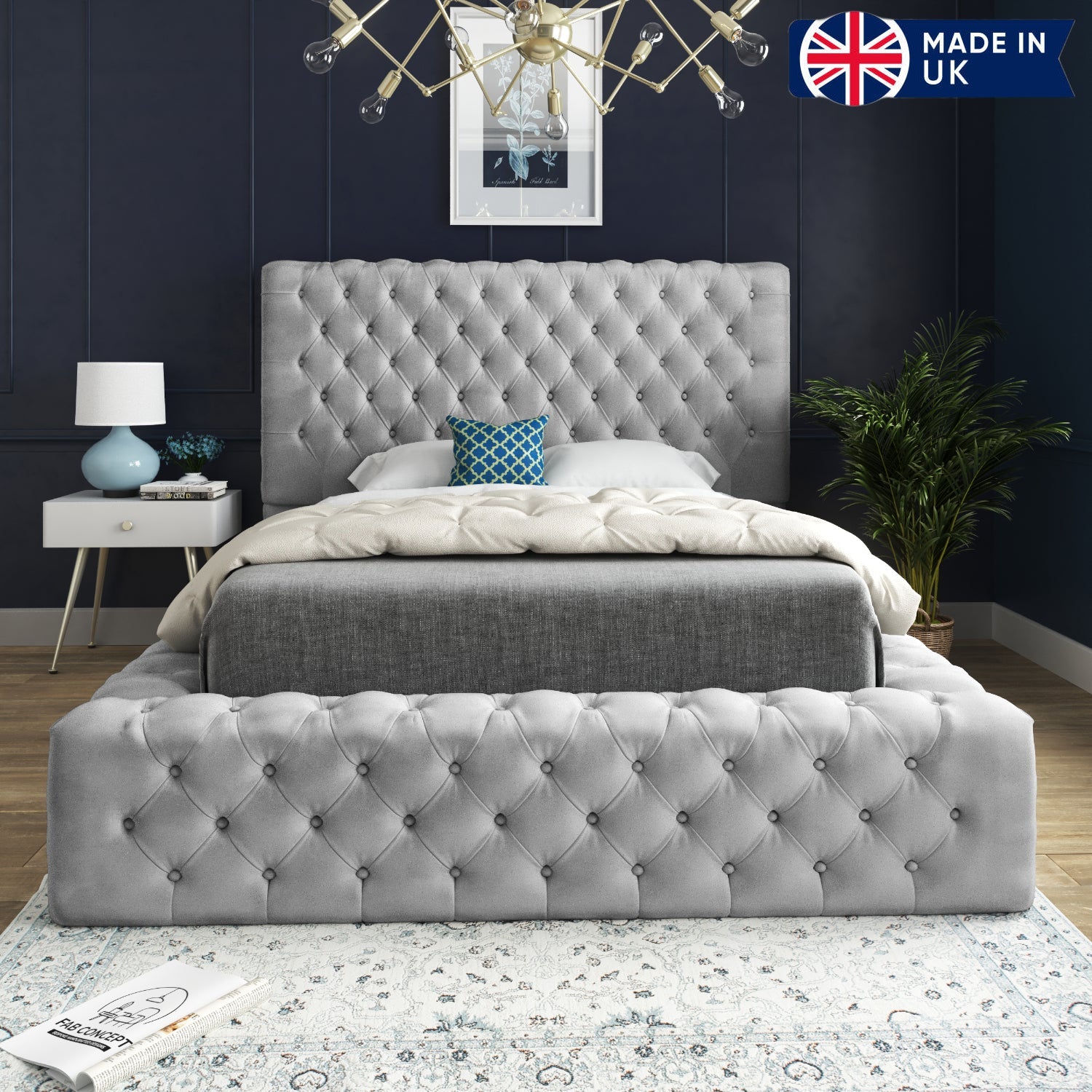 Grand Milan Pleated Upholstery Bed Frame