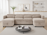 Capri Sofabed U Shape Corner In Beige