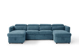 Capri Sofabed U Shape Corner In Blue